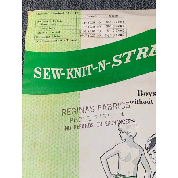 Sew Knit N Stretch Sew Boys Swim Trucks Sewing Pattern sz 8 10 12 161 - uncut - Picture 10 of 11